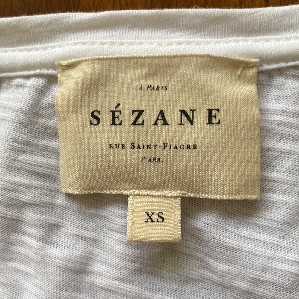 Sezane Malcolm White Short Sleeve Tee - Picture 4 of 7